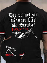MG42 Maschinen gewehr bedrucktes Kurzarm-T-Shirt für Männer