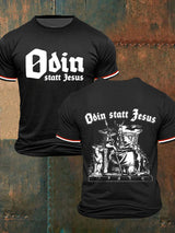 Herren Odin Statt Jesus bedrucktes Kurzarm-T-Shirt