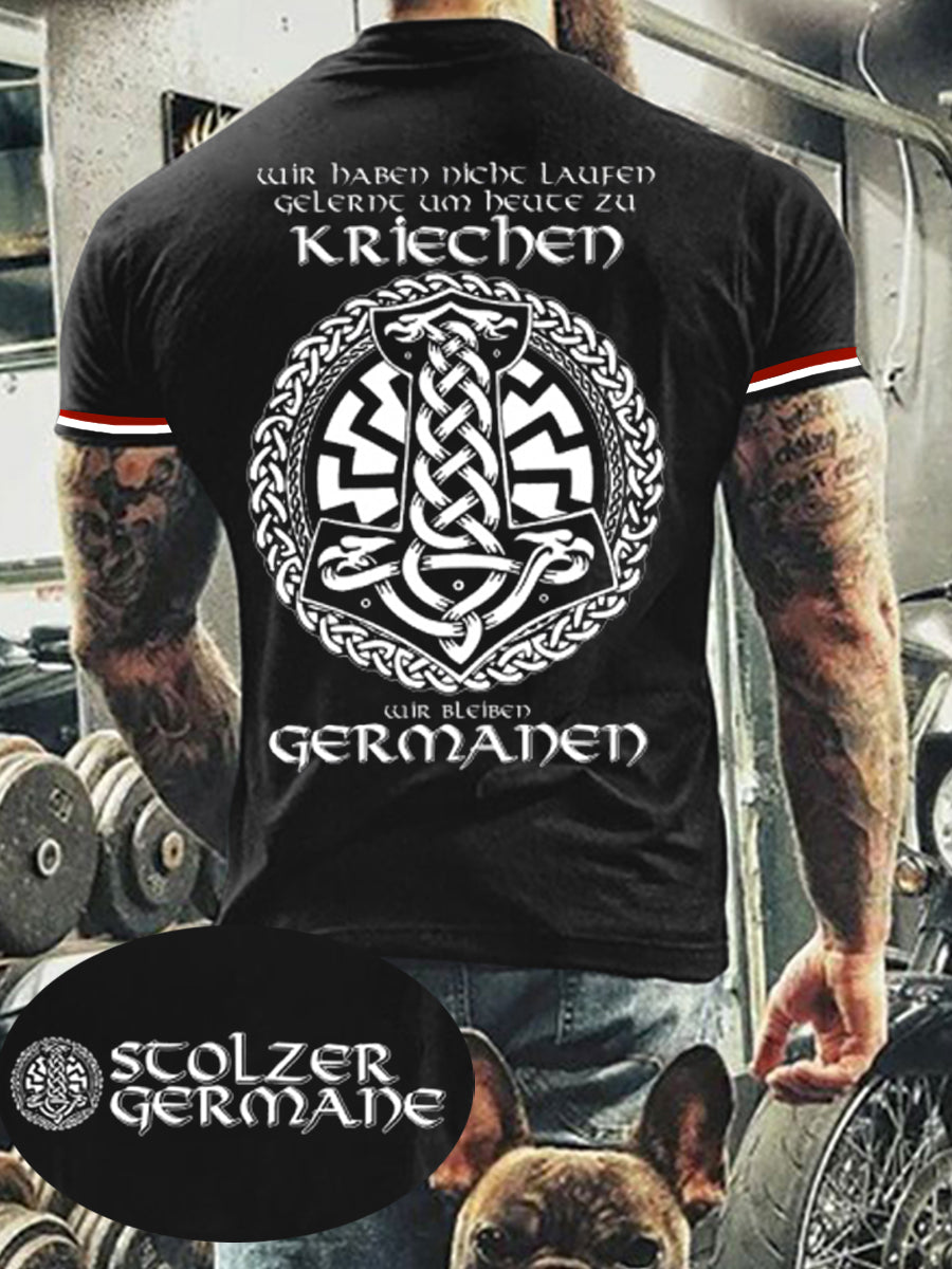 Stolzer Germane bedrucktes Kurzarm-T-Shirt für Männer