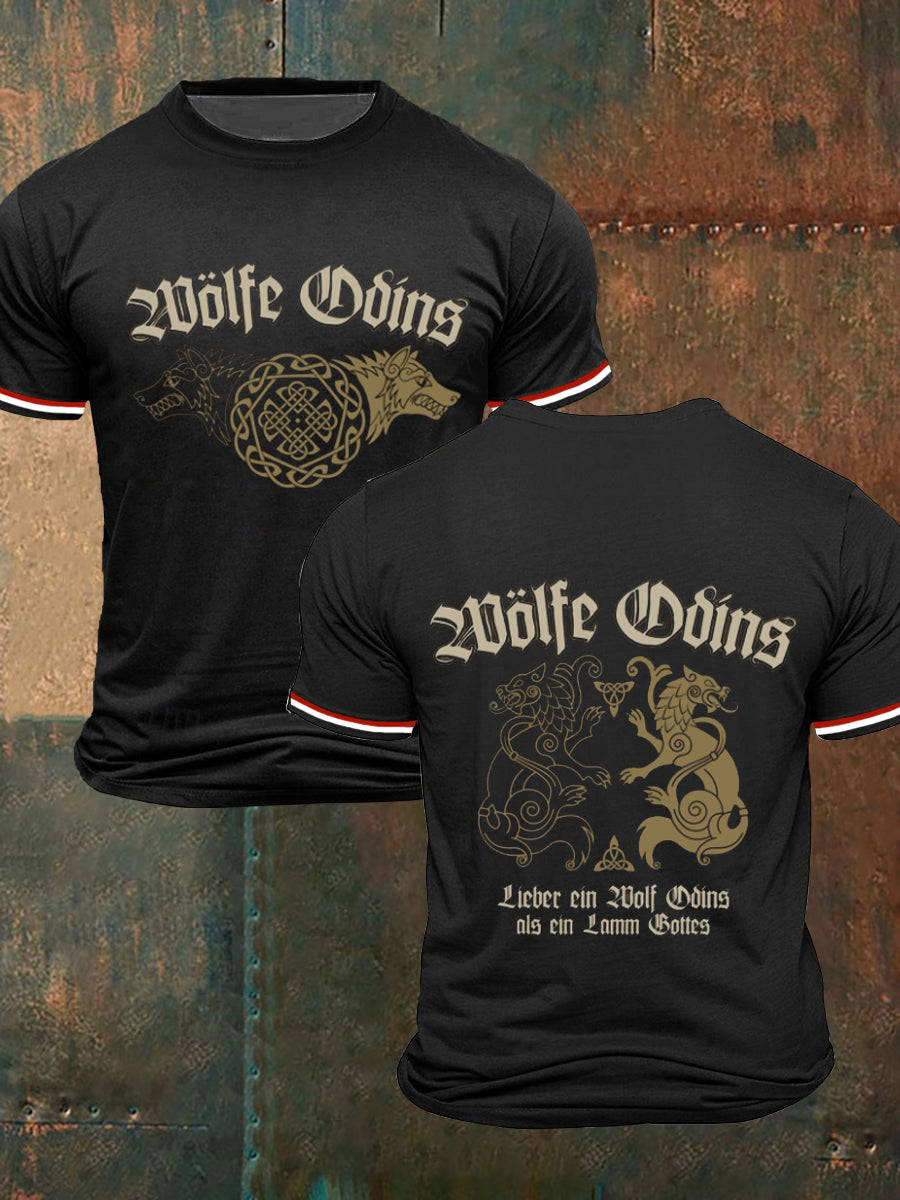 Männer Wölfe Odins bedrucktes Kurzarm-T-Shirt