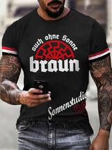 Männer Sonnen braun 88 Auch ohne Sonne braun bedrucktes Kurzarm-T-Shirt