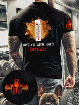 Herren 88 Grad und es wird noch Heisser bedrucktes Kurzarm-T-Shirt