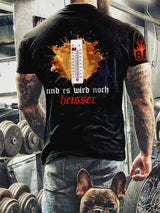 Herren 88 Grad und es wird noch Heisser bedrucktes Kurzarm-T-Shirt