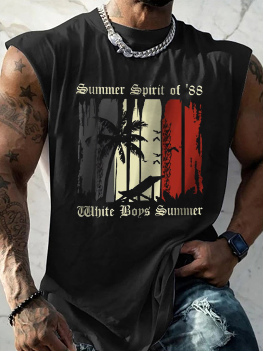 Herren Weißer Junge Sommer bedruckte Weste