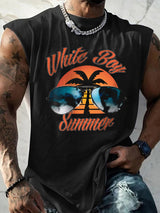 Herren Weißer Junge Sommer bedruckte Weste