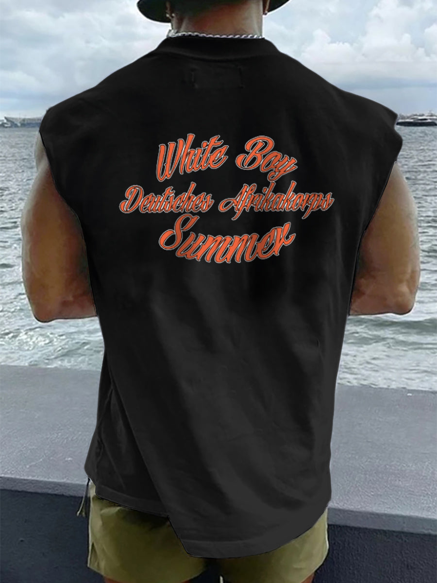 Herren Weißer Junge Sommer bedruckte Weste