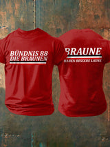 Kurz ärmel iges T-Shirt für Herren ohne Sonne braun bedruckt