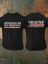 Kurz ärmel iges T-Shirt für Herren ohne Sonne braun bedruckt