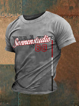 Herren-Kurzarm-T-Shirt Sonnen braun 8 bedruckt