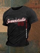 Herren-Kurzarm-T-Shirt Sonnen braun 8 bedruckt