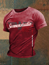 Herren-Kurzarm-T-Shirt Sonnen braun 8 bedruckt