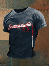 Herren-Kurzarm-T-Shirt Sonnen braun 8 bedruckt