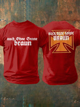 Männer Auch ohne Sonne braun bedrucktes Kurzarm-T-Shirt