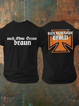 Männer Auch ohne Sonne braun bedrucktes Kurzarm-T-Shirt