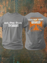 Männer Auch ohne Sonne braun bedrucktes Kurzarm-T-Shirt