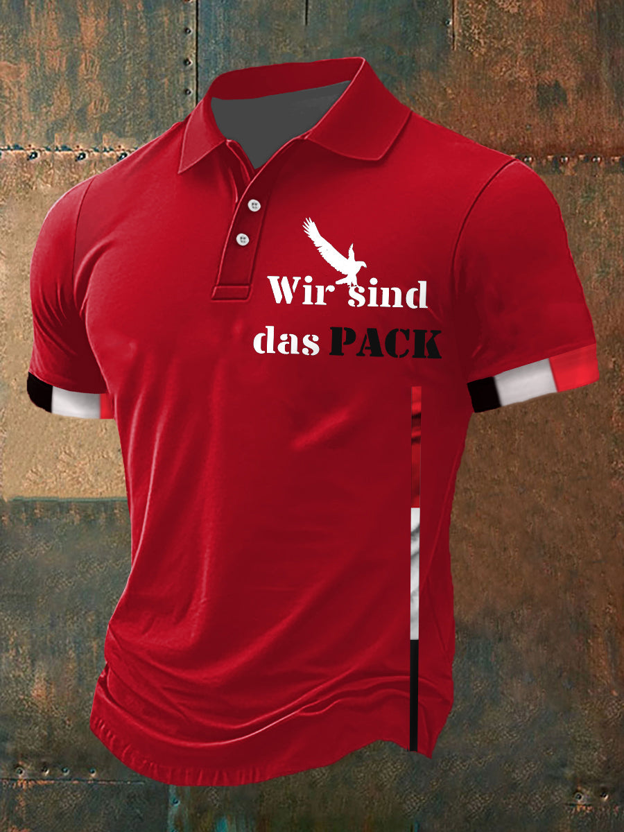 Herren Wir sind das Pack Bedrucktes Kurzarm-Polos hirt