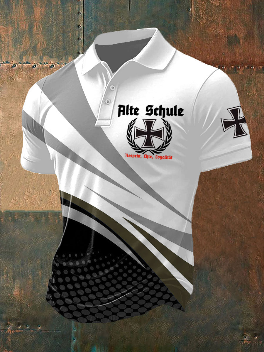 Bedrucktes Kurzarm-Polos hirt für Männer Alte Schule