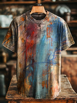 Herren T-Shirt mit Retro-Graffiti-Print – Abstraktes Design, lockerer Schnitt & Baumwollmix für kreative Freizeitlooks