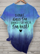 Damen T-Shirt zum Muttertag – Kurzarm & Baumwollmix als liebevolles Geschenk für Mama Blau / S