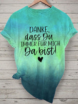 Damen T-Shirt zum Muttertag – Kurzarm & Baumwollmix als liebevolles Geschenk für Mama Blau-Grün / S