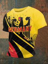 Männer Deutschland bedrucktes Vintage Mode Kurzarm T-Shirt