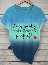 Damen T-Shirt mit Spruch „Einzigartig ist viel cooler als perfekt“ – Statement-Kurzarmshirt für Individualistinnen