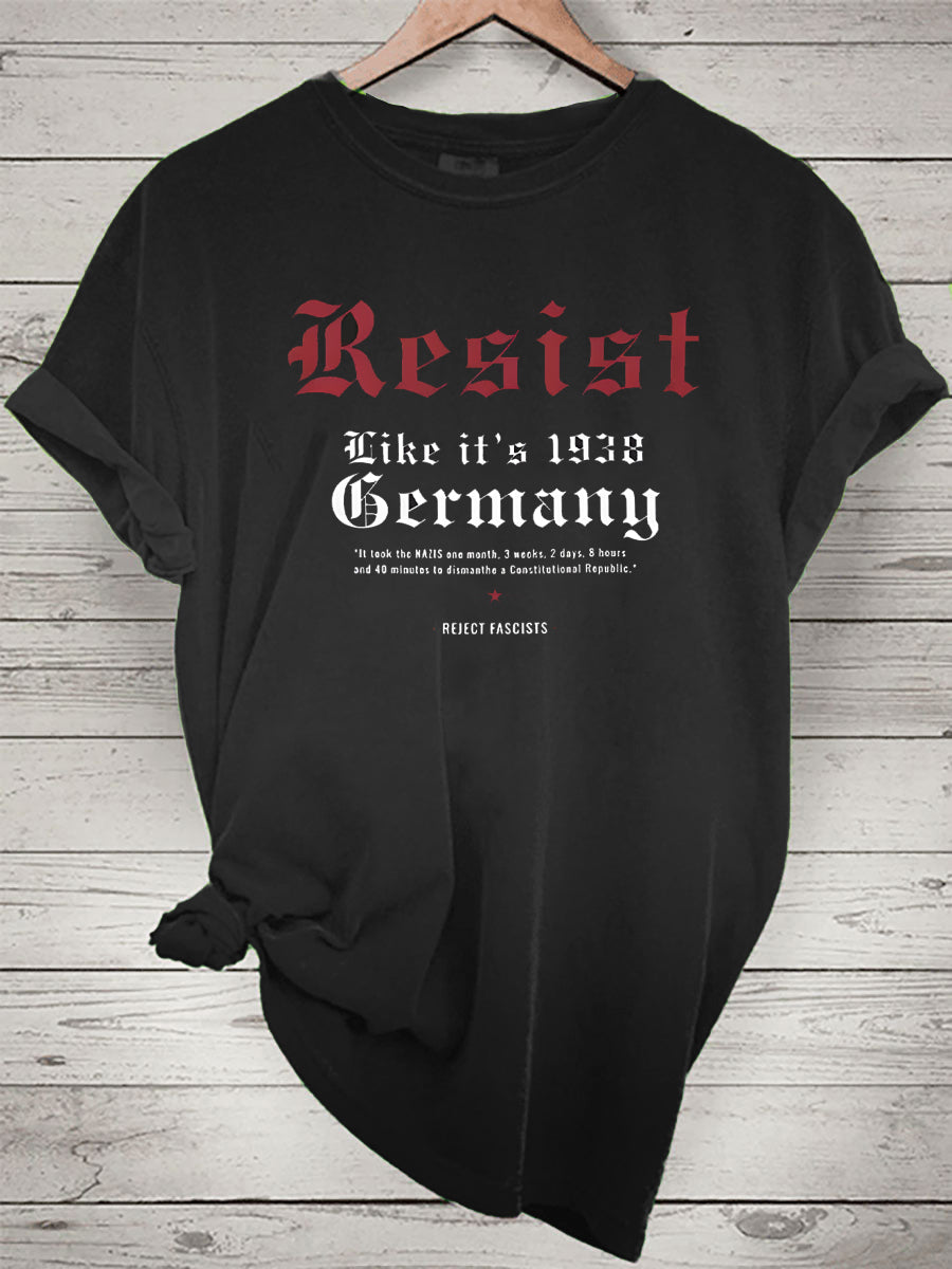 Frauen Deutsch bedrucktes Kurzarm-T-Shirt A / S