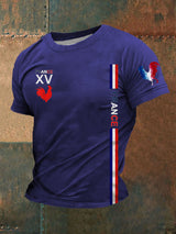 Herren-T-Shirt im Frankreich-Design – Kurzarmshirt mit sportlicher Coq-Grafik