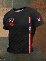Herren-T-Shirt im Frankreich-Design – Kurzarmshirt mit sportlicher Coq-Grafik