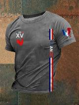 Herren-T-Shirt im Frankreich-Design – Kurzarmshirt mit sportlicher Coq-Grafik