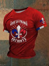 Herren-T-Shirt „Vive La France Patriote“ – Kurzarmshirt mit französischem Symboldruck