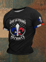 Herren-T-Shirt „Vive La France Patriote“ – Kurzarmshirt mit französischem Symboldruck