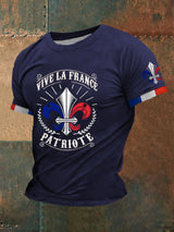 Herren-T-Shirt „Vive La France Patriote“ – Kurzarmshirt mit französischem Symboldruck