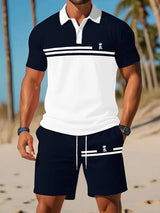 Herren 2-teiliges Polo-Set mit kurzen Ärmeln – sportlich-eleganter Look für Sommer & Freizeit