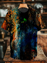 Herren T-Shirt mit abstraktem Farbverlauf – Retro-Kunst-Print für kreative Freizeit-Looks