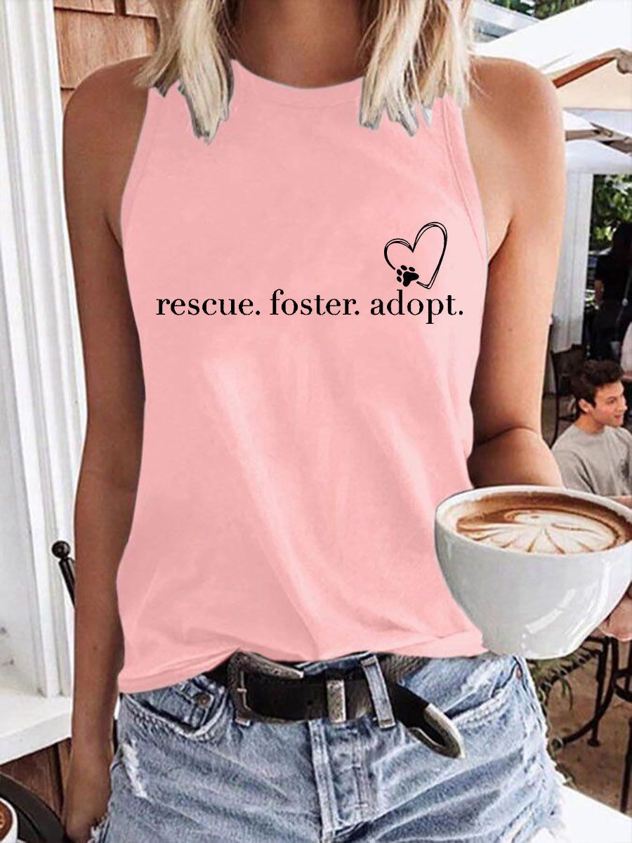 Damen Ärmelloses Tierschutz-Top mit Herz- und Pfoten-Print – Ideal für Sommer & Freizeit