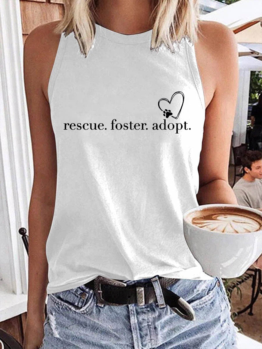 Damen Ärmelloses Tierschutz-Top mit Herz- und Pfoten-Print – Ideal für Sommer & Freizeit