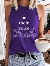 Damen-Tanktop mit Tierschutz-Statement – „Be Their Voice“ Print, ärmellos, locker geschnitten