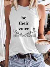 Damen-Tanktop mit Tierschutz-Statement – „Be Their Voice“ Print, ärmellos, locker geschnitten