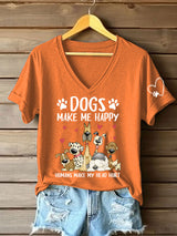 Damen-T-Shirt mit Hunde-Motiv – Lustiges Kurzarmshirt aus Baumwollmix für Hundefreundinnen