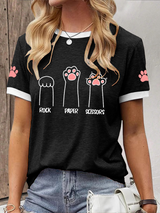 Damen Stein Papier Schere Katzen pfote T-Shirts