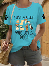 Frauen nur ein Mädchen, das Hunde T-Shirts liebt