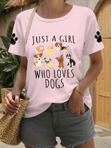 Frauen nur ein Mädchen, das Hunde T-Shirts liebt