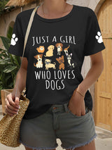 Frauen nur ein Mädchen, das Hunde T-Shirts liebt