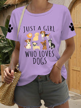 Frauen nur ein Mädchen, das Hunde T-Shirts liebt