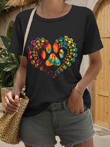 Damen-T-Shirts mit Regenbogen-Fußabdruck