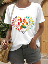 Damen-T-Shirts mit Regenbogen-Fußabdruck
