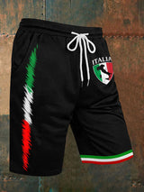 Herren Sportshorts mit Italien-Design – Baumwollmischung für Sommer & Fußballfans