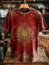 Herren T-Shirt mit antikem Barock-Muster – Vintage-Design aus Baumwollmix für Alltag & kreative Styles