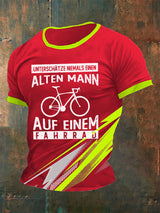 Herren-T-Shirt Alter Mann Auf Einem Fahrrad